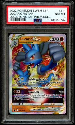 PSA 8 Near Mint LUCARIO VSTAR Premium Coll #214 POKEMON 2022 Promo