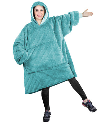 Hoodie Blanket Oversized Adult Wearable Sherpa Fleece BIG Hooded
