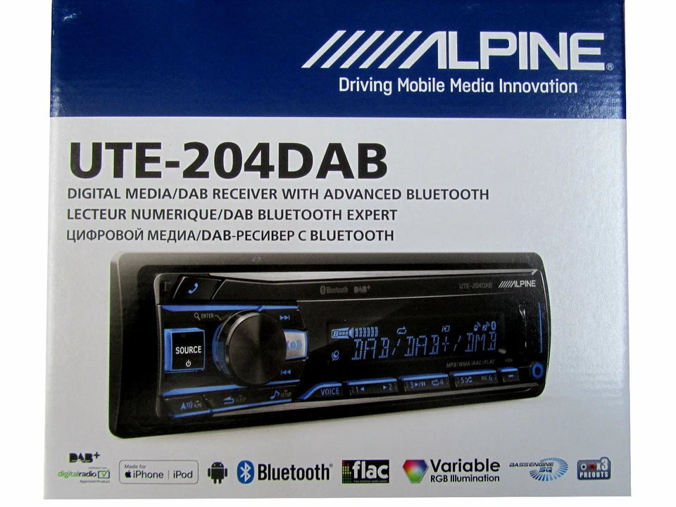 ALPINE UTE-204 DAB USB Bluetooth Radio Digitalradio DAB+ Antenne inklusive - Bild 4 von 4