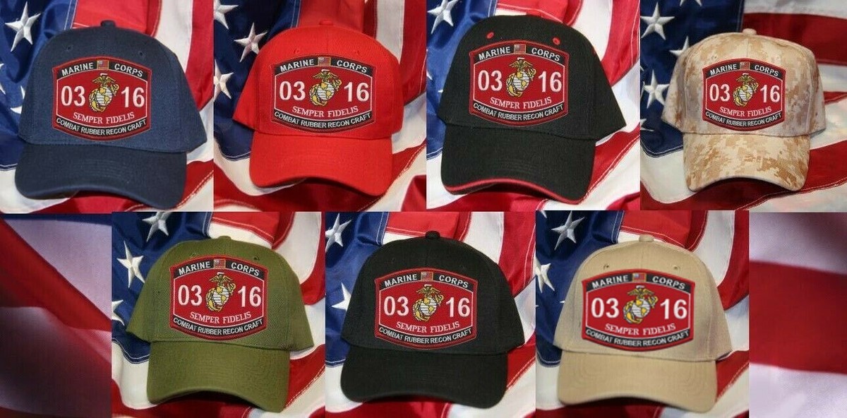 MOS 0316 COMBAT RUBBER RECON CRAFT HAT PATCH CAP MARINES | eBay