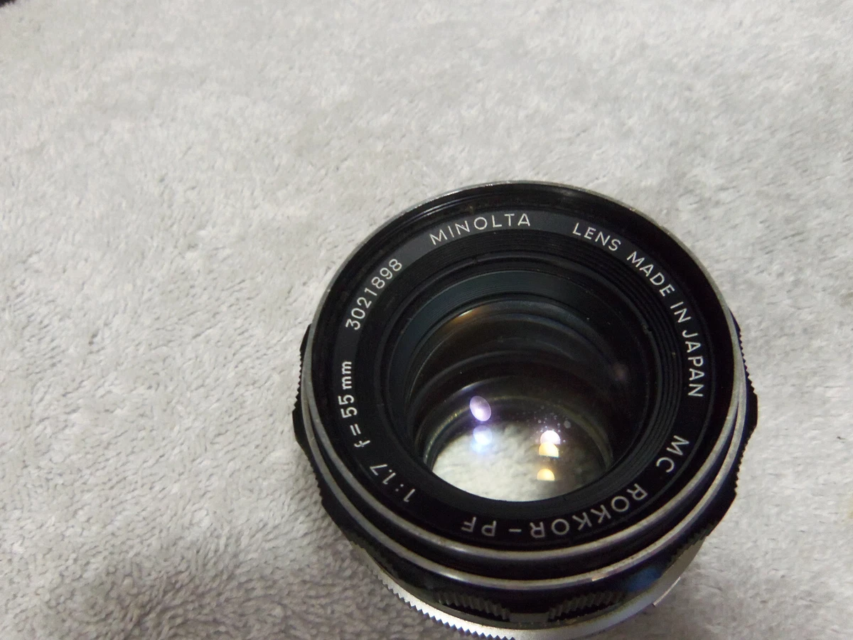 Minolta Rokkor PF 55mm Focal Camera Lenses f/1.7 Maximum Aperture