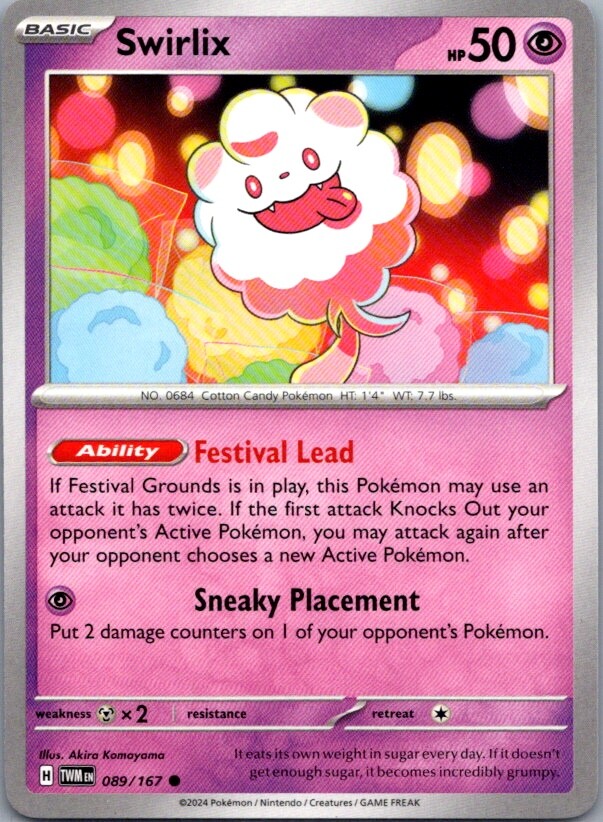 Swirlix 089/167 Pokemon Regular Card TCG Cards Collecting