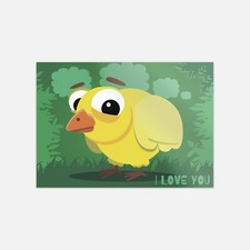 I Love You Chicken Cartoon Animal Slogan Vinyl Sticker Decal