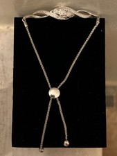 BRAND NEW *FABULOUS* KAY Jewelers Sterling Silver Diamond Accent “BOLO” Bracelet