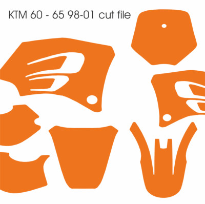 KTM Motocross MX vector template  60cc - 65cc 1998-2001 cut design file