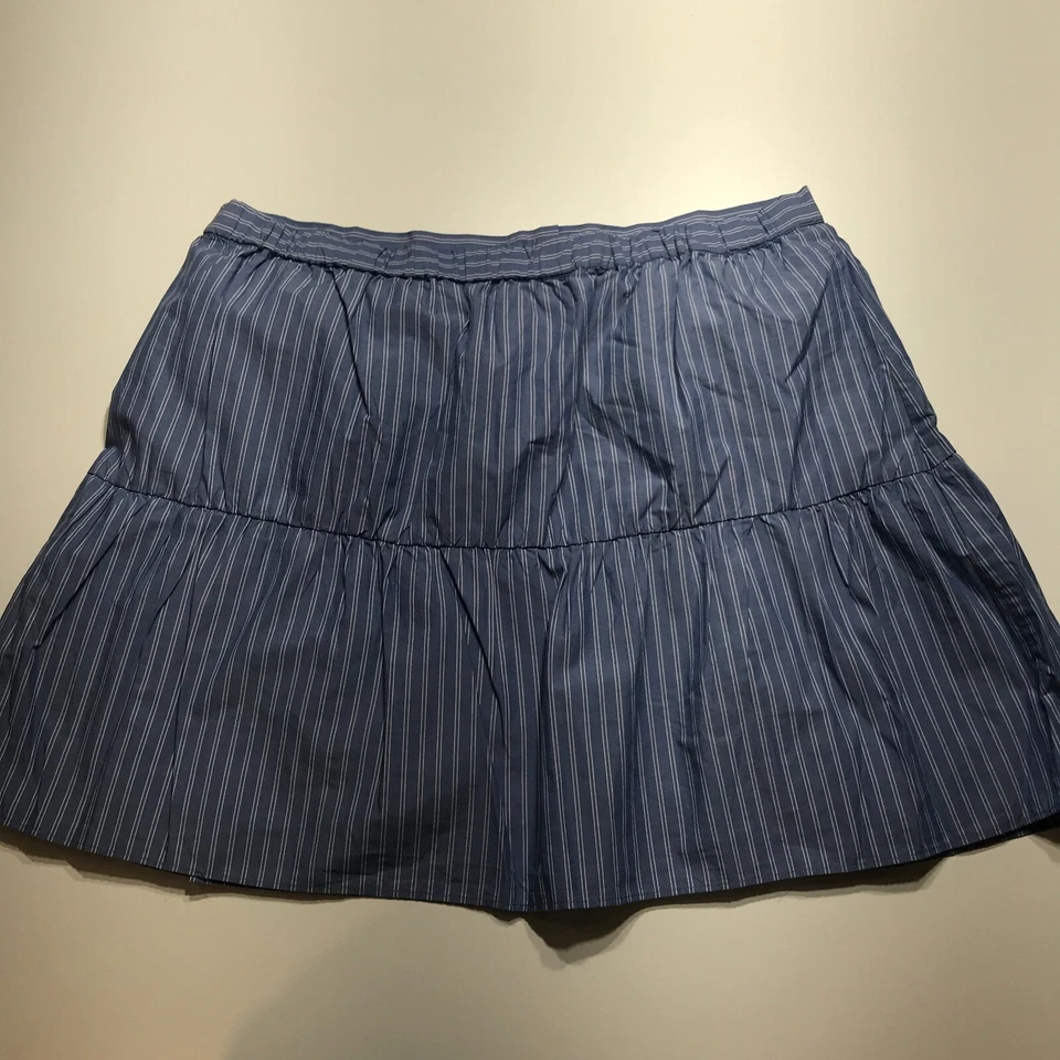 Madewell 裙子女式大号浅蓝色细条纹迷你农民休闲日出 — 第 2/4 张图片