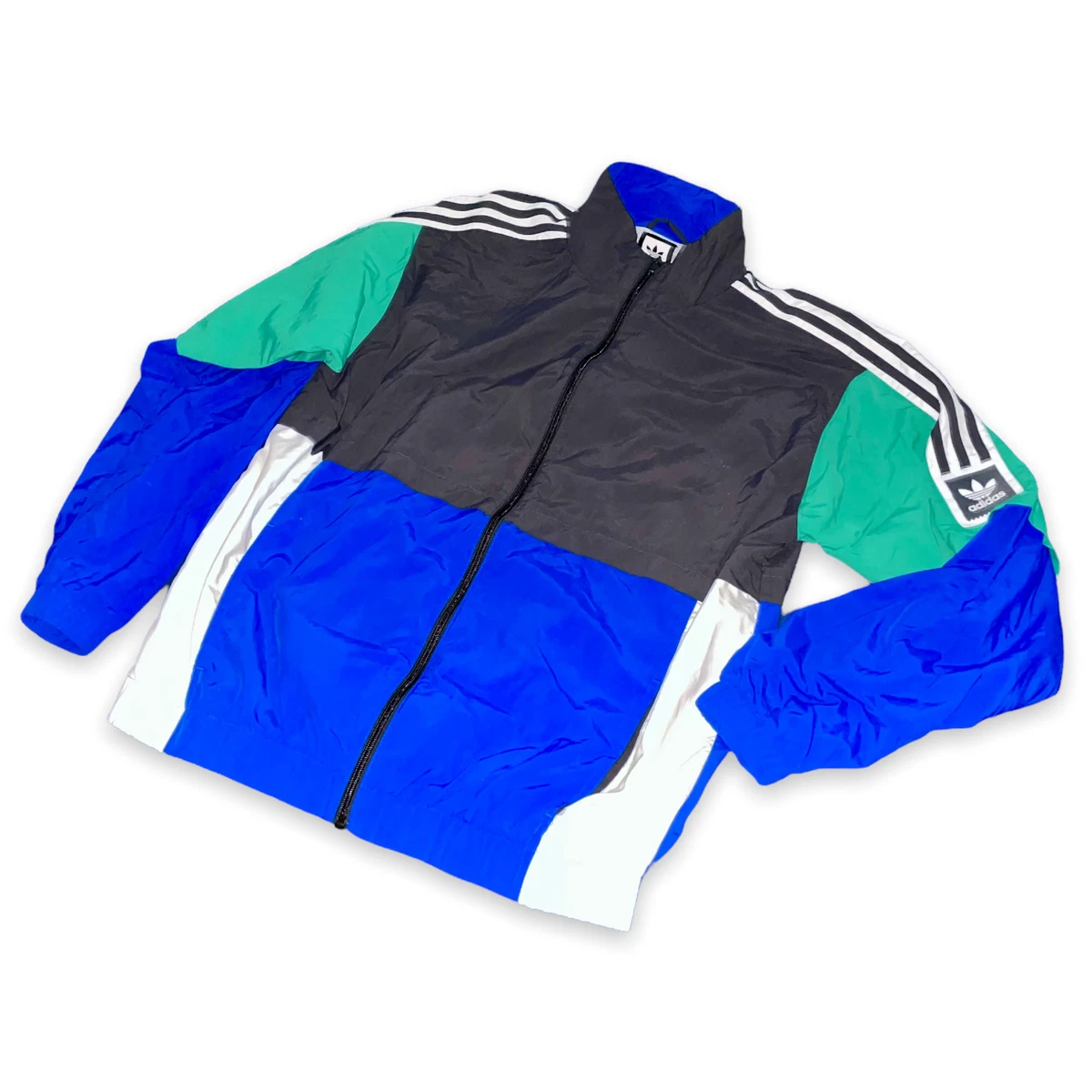 Rare Adidas Originals Jacket Windbreaker Green Blue Black Cal Surf