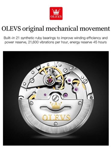 OLEVS Automatic Mechanical Watch Calendar Waterproof Women's Wristwatches - Picture 4 of 20