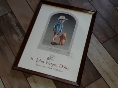 R. JOHN WRIGHT DOLLS SIGNED WINNIE THE POOH POSTER! TAMPA DOLL CLUB!