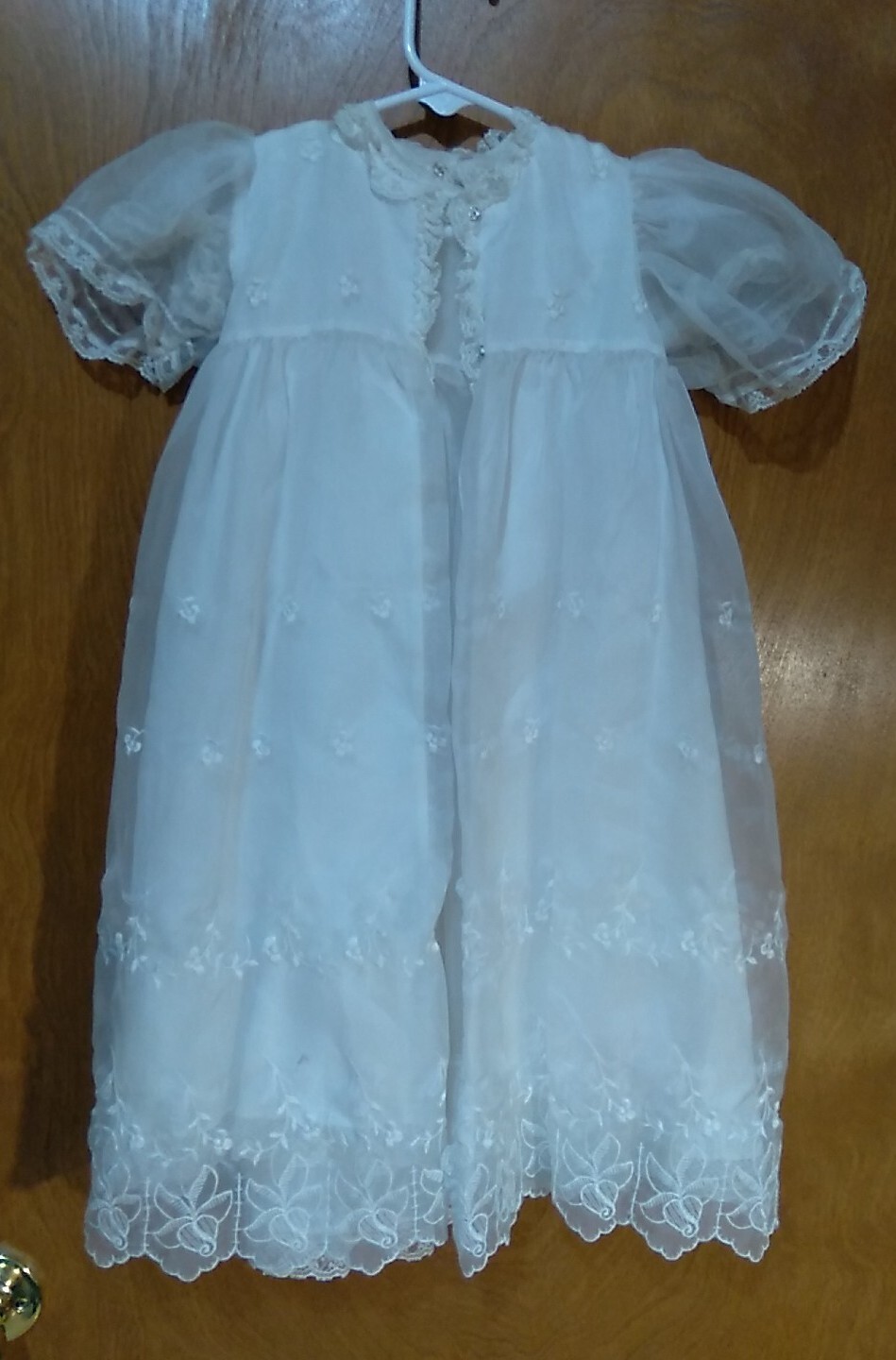 Vintage Sheer Baby Baptism Christening Dress SET Gown… Gem