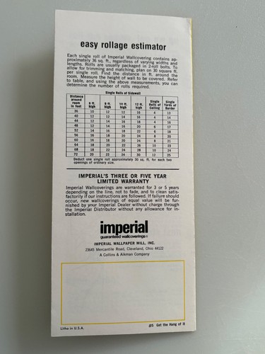 Vintage DIY Guide Pamphlet “Get the Hang of It!” With Imperial Wallcoverings - Picture 2 of 3