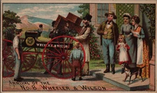 Wheeler Wilson's New Sewing Machine Victorian Trade Card RARE Lewiston ME