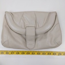 Diane Handbag Genuine Leather Beige Clutch Vintage California Purse