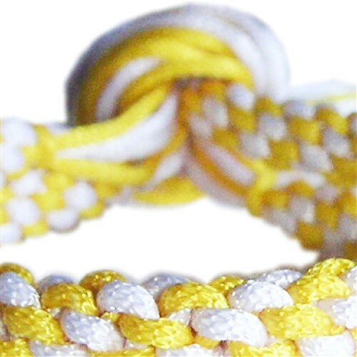 YELLOW & WHITE MUAY THAI PRAJEAD ARM BAND - Picture 2 of 3