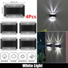 4pcs New Solar Deck Lights Outdoor Waterproof 2 LED Steps Lamps for Stairs Fence