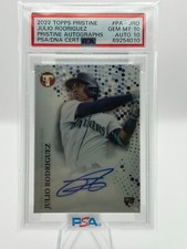 JULIO RODRIGUEZ 2022 TOPPS PRISTINE AUTO PSA DNA CERTIFIED 10 #PA-JRO JC