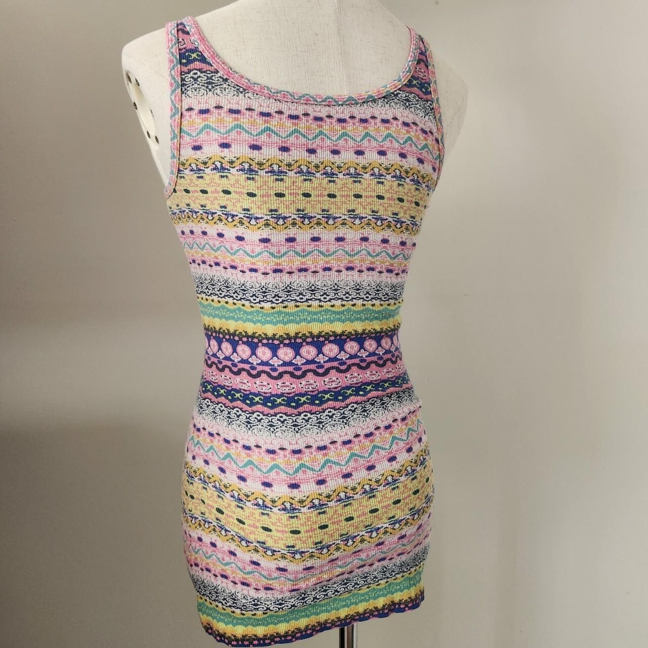 MOSSIMO 2000s Pink/Yellow Multi-Colored Tunic Tan… - image 2