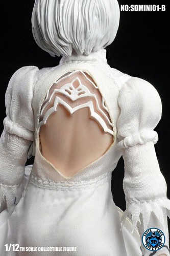 SUPER DUCK SDMINI001-B Sexy Female Automata 2B White Clothes with Head Set 1/12 - Afbeelding 5 van 5