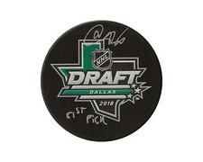 Akil Thomas Autographed 2018 NHL Draft Puck Inscribed 