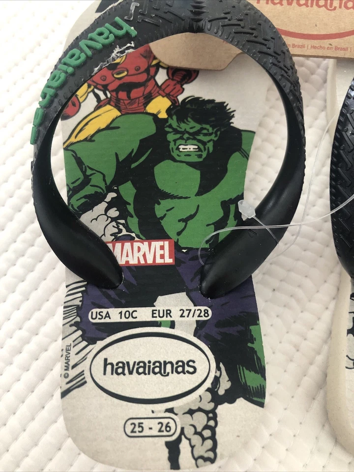 New! Havaianas Kids Marvel Avengers Thong Sandals Slipper Size 10c Beige - Image 3 of 4