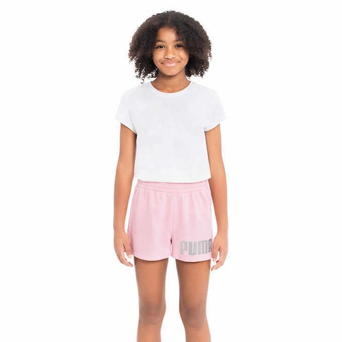 PUMA 2-pack Short Active Shorts PINK & GRAY Girl's Sz. -S (7/8) or L (4-16) NWT - Picture 5 of 7