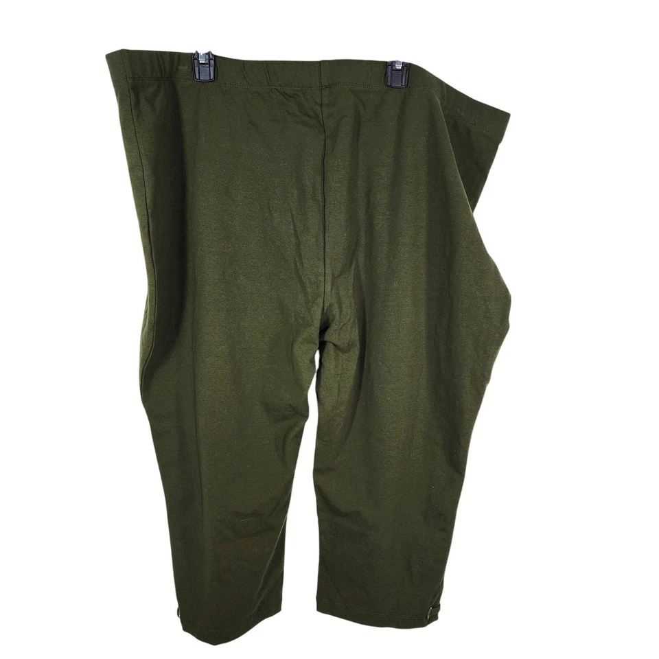 Леггинсы Susan Graver Weekend Capri 3X хлопковые люверсы из спандекса Pesto A289437 - Изображение 2 из 4