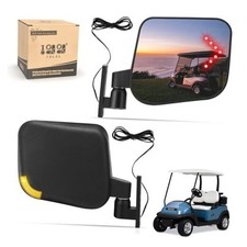 Golf Cart Side Mirrors with Turn Signal Light  Rear View Mirror for Club Car
