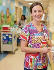 Dickies XS Scrub Top V-Neck Retro Floral Abstract Multi Color Nurse Cute