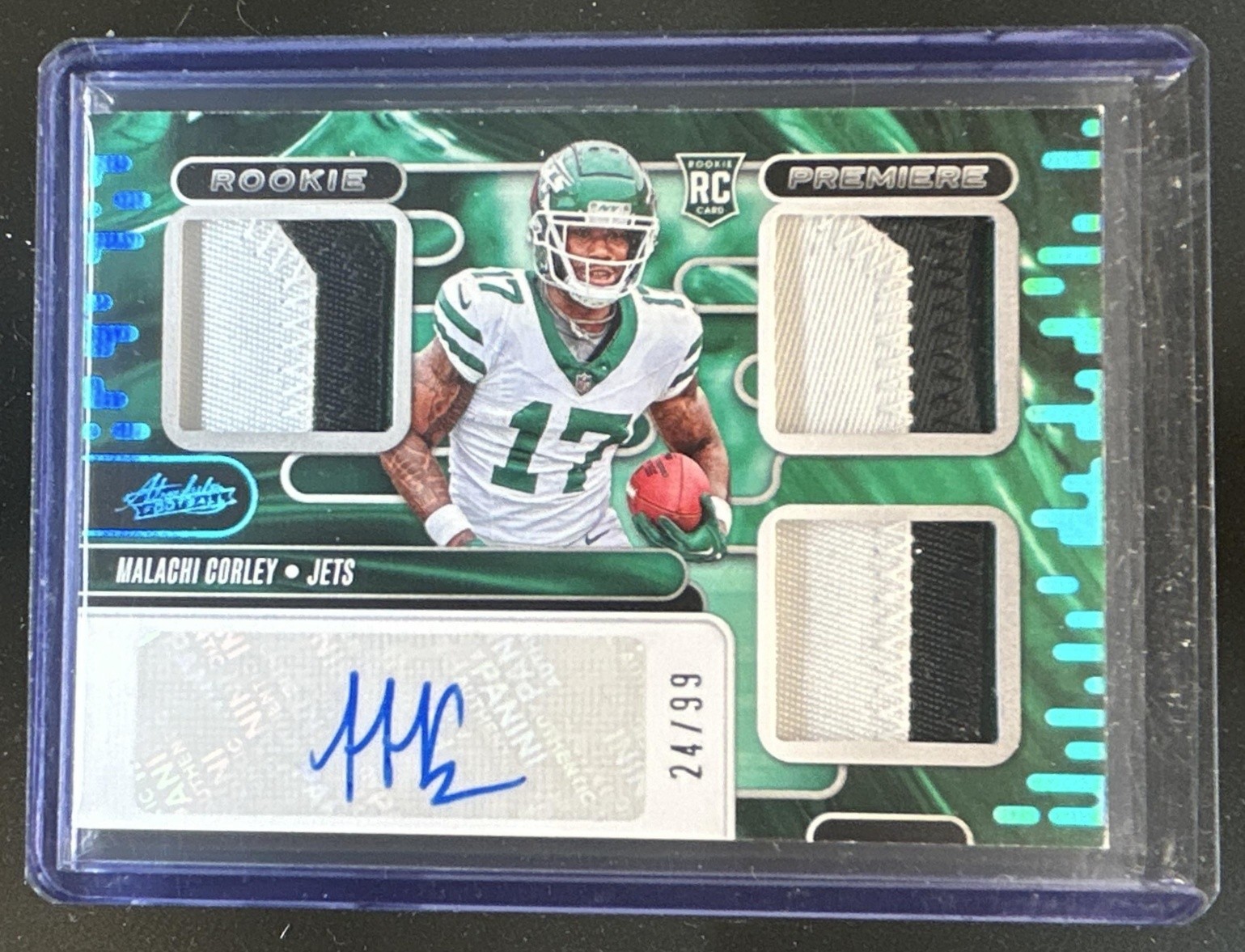 Malachi Corley Panini Absolute Rookie Premiere Materials #RPMMCY Autograph-Spectrum