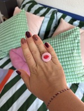 Ring verstellbar Edelstahl & Polymer-Ton rund...