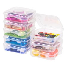 8-Pack Clear Plastic 6x6 inch Scrapbook Paper Storage Cases with Handle IRIS