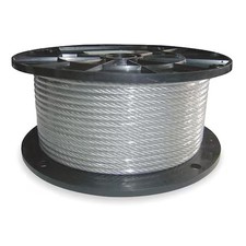 Dayton 2Tak2 Cable, 1/16 In, L100ft, Wll100lb, 1X7, Ss