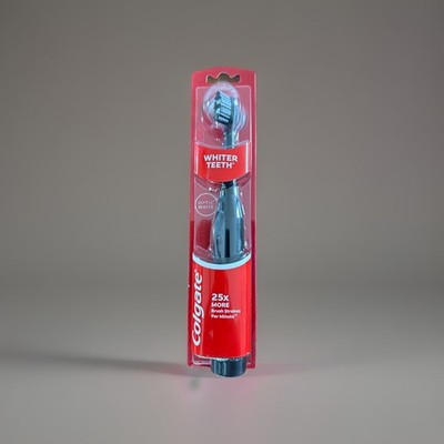 Colgate Optic White Adult Sonic Battery Powered Toothbrush Medium Bristle, Black