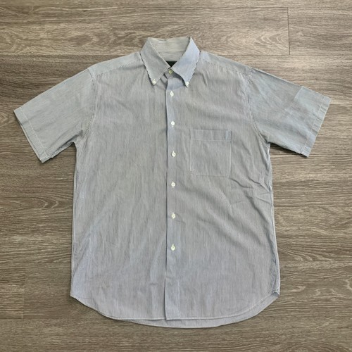 Prada, Vintage Mens Prada Blue/White Pinstripe Button Down Shirt Sz. M 40 15.5