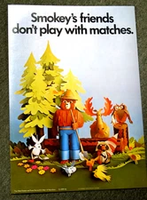 ORIGINAL Vintage Smokey The Bear Cardboard Poster 13x18-1/2 Only You 1970
