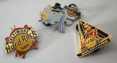 Lot of 3 Hard Rock Cafe - BALTIMORE - Hard Rock Cafe Pins - ENAMEL