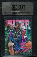 BAS 1996-97 Skybox Z Force Isaiah Rider #54 Seal of Authenticity Auto 3c7