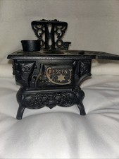 LARGE Original Crescent Miniature Cast Iron Toy Wood Stove Not Repro Made In USA