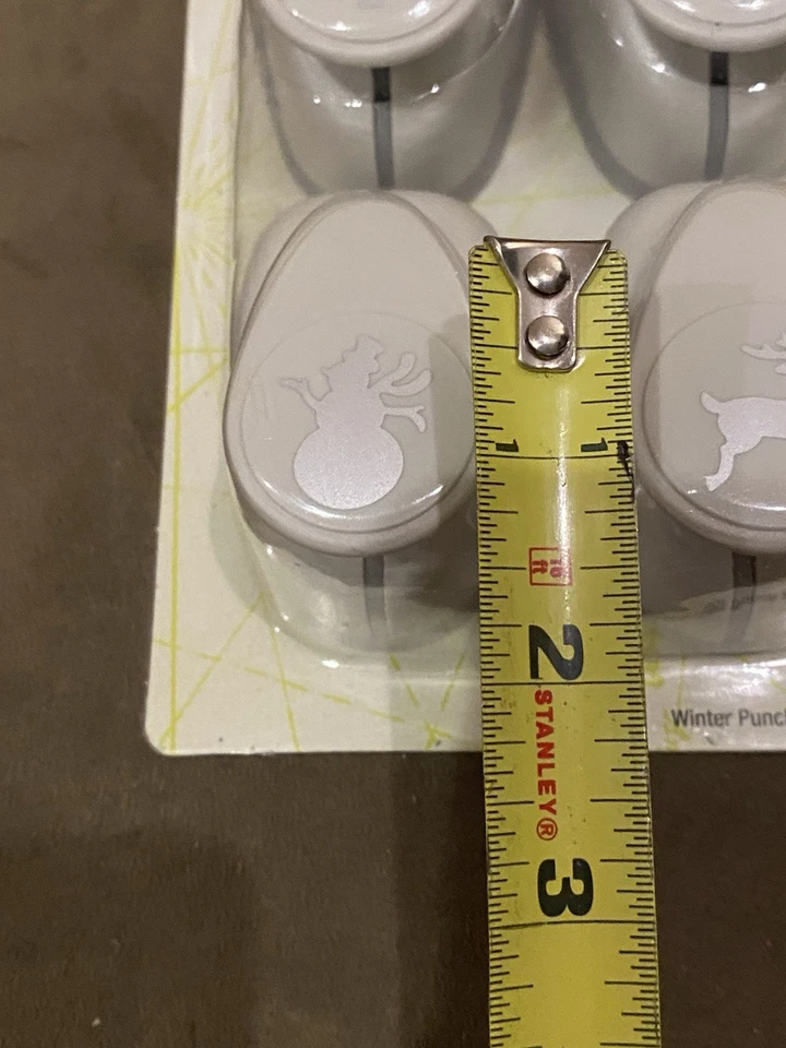 The Paper Studio Winter Punch Set Of 4 Tree Snowflake Snowman Reindeer - Image 3 of 4