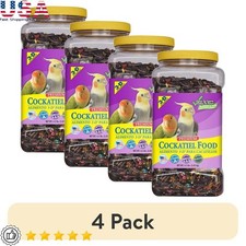 Premium Cockatiel Bird Food Seeds Probiotics Nutritional Mix 4 Pack 4.5 lb Jar