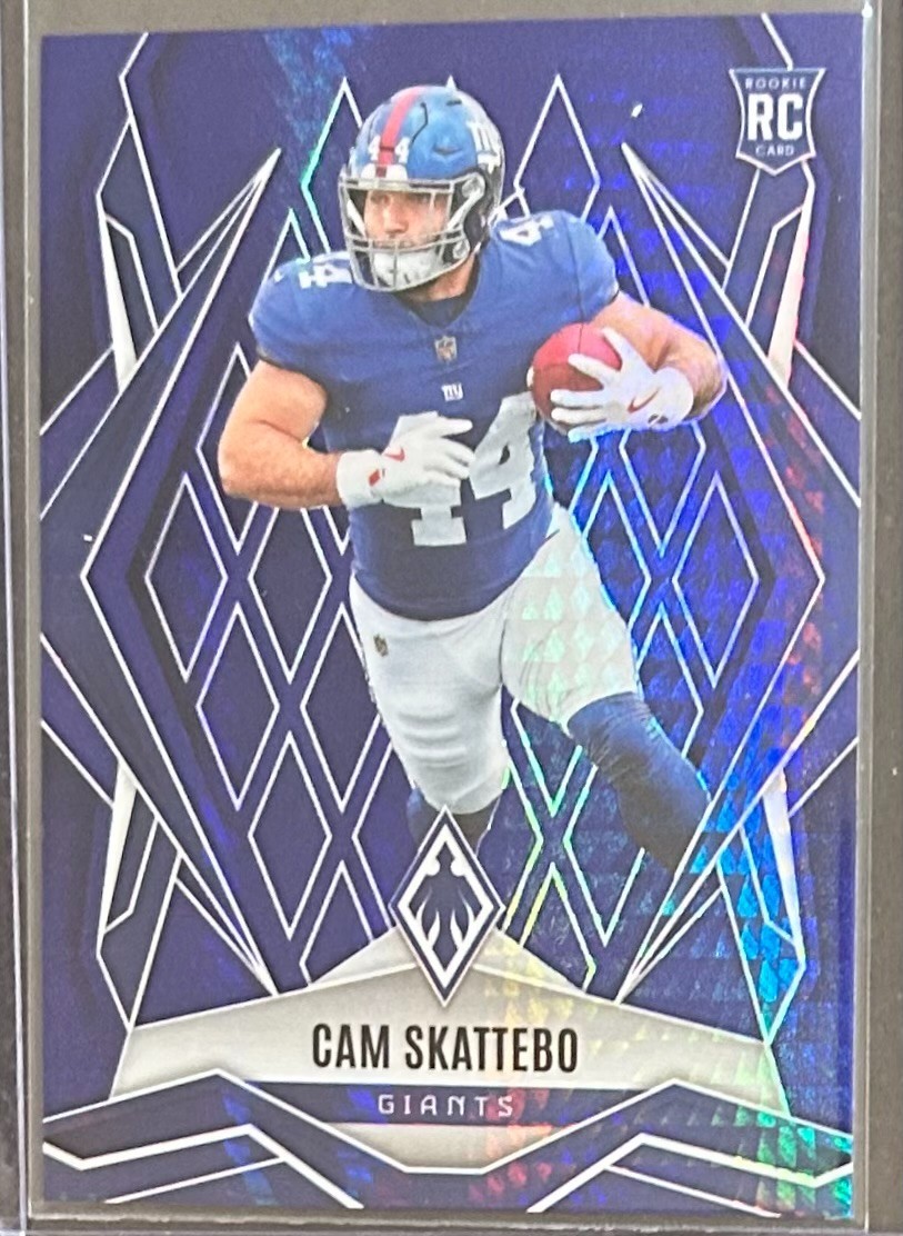 2025 Panini Phoenix - Rookies Cam Skattebo #168 Blue Hyper /199 (RC)