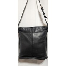 Vintage Coach Black Leather Crossbody Bag USA Made 0541-030 Brass Hardware