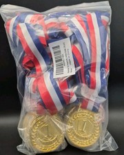 NEW LOT OF 24 WINNER OLYMPIC GOLD MEDALS METAL PARTY FAVOR TEAM SPORTS TEAMS