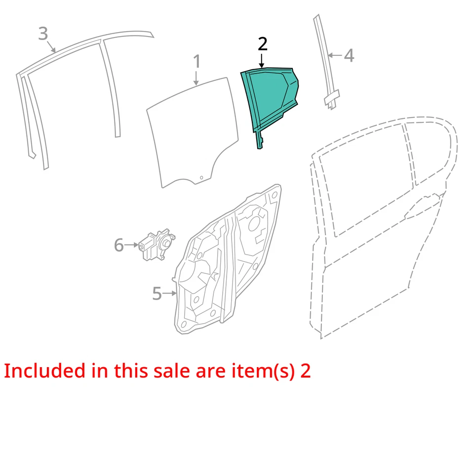 BMW M340i G20 2019-2021 OEM PUERTA TRASERA IZQUIERDA VENTILACIÓN VENTANA CRISTAL Foto 3 de 4