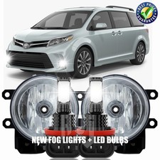 Pair For Toyota Sienna 2011-2020 Front Bumper LED Fog Light Lamps Left & Right