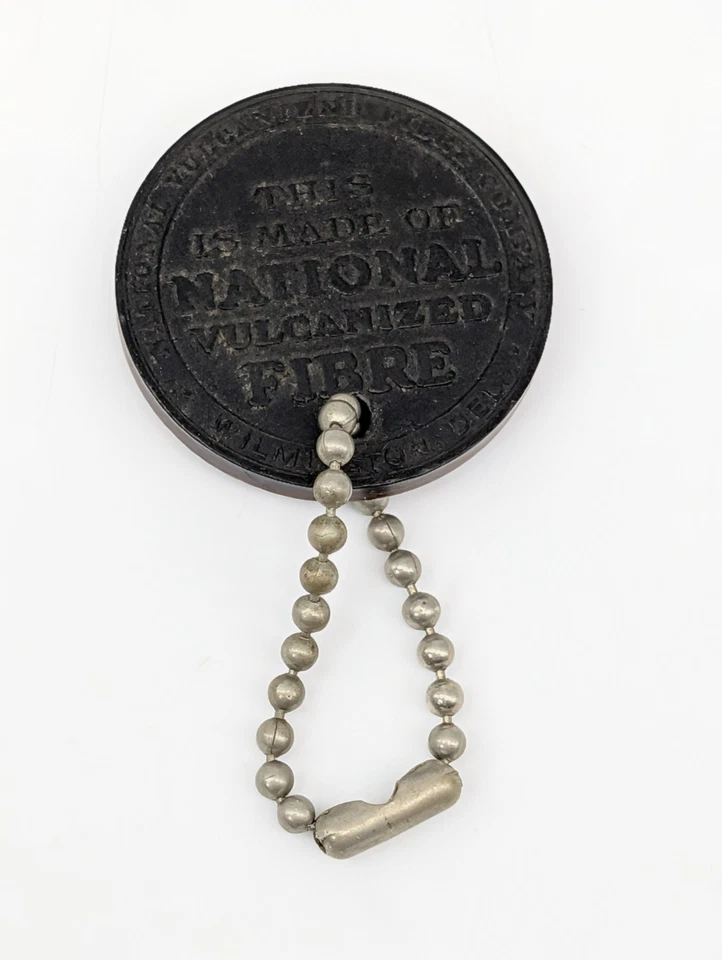 Rare 1920s TAG TOKEN from Genuine NATIONAL VULCANIZED FIBRE CO Steamer Trunk Tag - Image 4 of 4