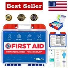 110-Piece First Aid Kit: Essential Emergency Care for Home, Travel  Sports
