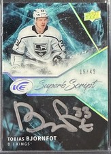 2019-20 UD Ice Tobias Bjornfot SS-TB Superb Script 15/49 Auto