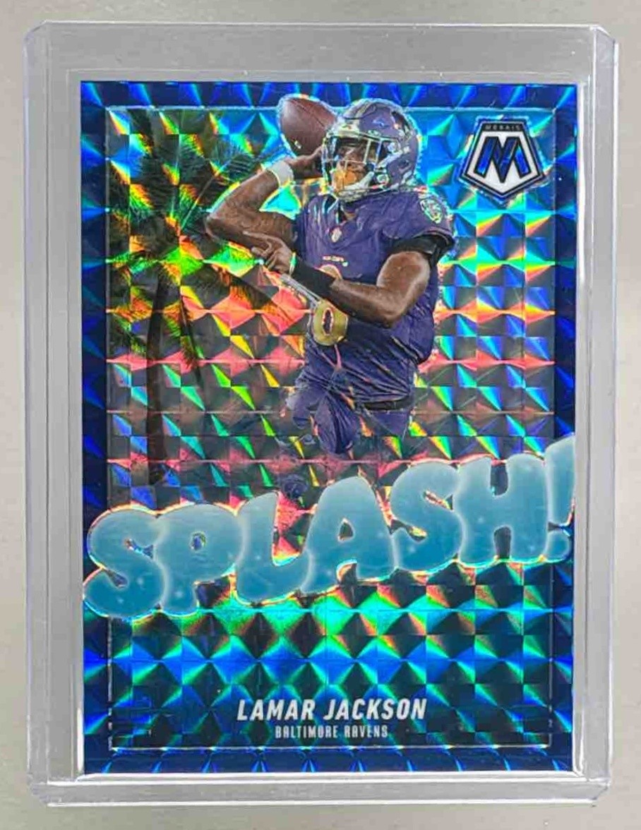 Lamar Jackson 2025 Panini Mosaic #3 Blue Prizm /99