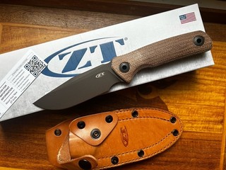 Zero Tolerance 0004 Fixed Blade Cruwear Steel / Natural Brown Canvas Micarta